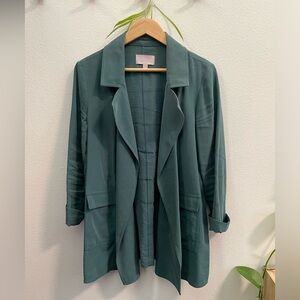Chelsea28 Open Front Blazer Jacket Teal Balsam. size Small